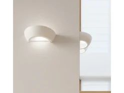 Candeeiros de parede Luxis moderno, cerâmica/vidro - 1 fontes de luz 3000K - L.34 x H.8 cm - branco