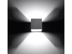Candeeiros de parede Quadx moderno, alumínio - 1 fontes de luz 4000K - L.10 x H.10 cm - cinza