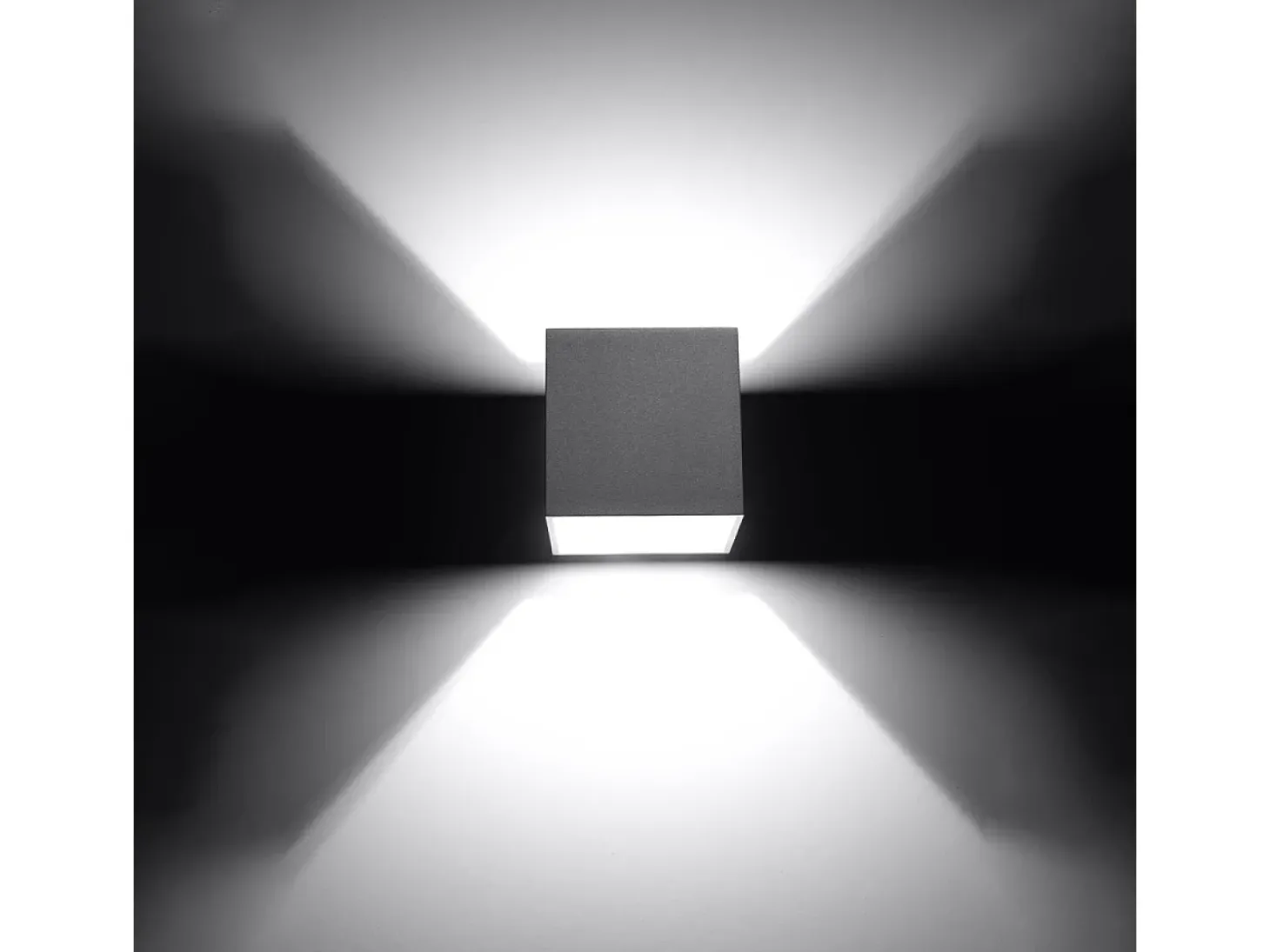 Candeeiros de parede Quadx moderno, alumínio - 1 fontes de luz 4000K - L.10 x H.10 cm - cinza