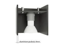 Candeeiros de parede Quadx moderno, alumínio - 1 fontes de luz 4000K - L.10 x H.10 cm - cinza