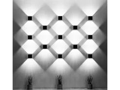 Candeeiros de parede Quadx moderno, alumínio - 1 fontes de luz 4000K - L.10 x H.10 cm - cinza