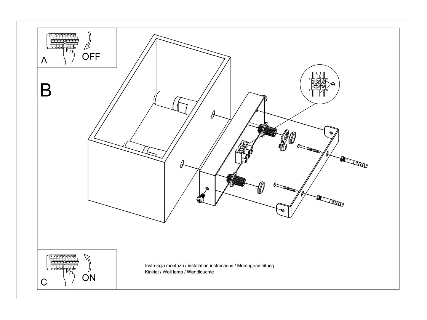 Candeeiros de parede Quadx maxi moderno, alumínio - 2 fontes de luz 4000K - L.20 x H.10 cm - cinza
