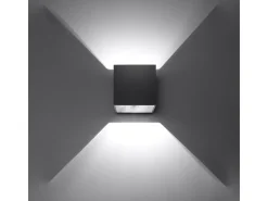 Candeeiros de parede Quadx moderno, alumínio - 1 fontes de luz 4000K - L.10 x H.10 cm - preto