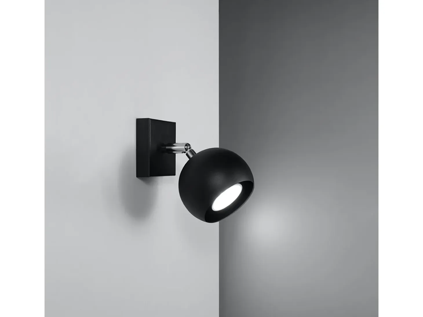 Candeeiros de parede Rayis moderno, aço - 1 fontes de luz 4000K - L.10 x H.10 cm - preto