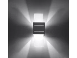 Candeeiros de parede Solenix moderno, alumínio/vidro - 1 fontes de luz 4000K - L.10 x H.30 cm - cinza