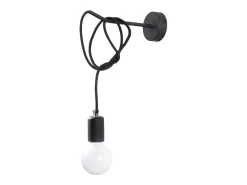 Candeeiros de parede Speis sótão, tecido/aço - 1 fontes de luz 4000K - L.8 x H.100 cm - preto