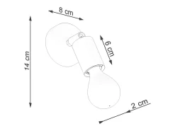 Candeeiros de parede Synfex minimalista, aço - 1 fontes de luz 4000K - L.8 x H.14 cm - preto