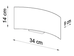 Candeeiros de parede Terrium moderno, aço - 2 fontes de luz 4000K - L.34 x H.14 cm - branco