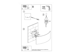 Candeeiros de parede Terrium moderno, aço - 2 fontes de luz 4000K - L.34 x H.14 cm - branco