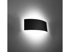 Candeeiros de parede Terrium moderno, aço - 2 fontes de luz 4000K - L.34 x H.14 cm - preto