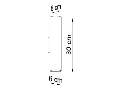 Candeeiros de parede Toris moderno, aço - 2 fontes de luz 3000K - L.6 x H.30 cm - branco