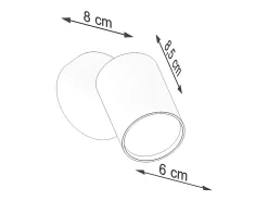 Candeeiros de parede Torim minimalista, aço - 1 fontes de luz 3000K - L.8 x H.18.5 cm - branco