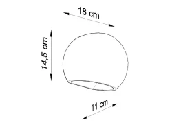 Candeeiros de parede Torix moderno, cerâmica - 1 fontes de luz 4000K - L.18 x H.14.5 cm - branco