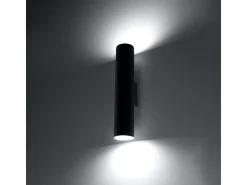 Candeeiros de parede Toris moderno, aço - 2 fontes de luz 4000K - L.6 x H.30 cm - preto
