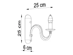 Candeeiros de parede Vivow moderno, aço - 1 fontes de luz 3000K - L.6 x H.25 cm - preto