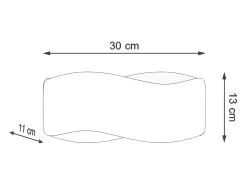 Candeeiros de parede Zanila moderno, aço - 1 fontes de luz 4000K - L.30 x H.13 cm - branco