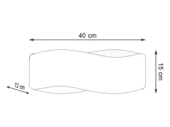 Candeeiros de parede Zanila moderno, aço - 2 fontes de luz 4000K - L.40 x H.15 cm - branco