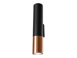 Candeeiros de parede Zarpex moderno, aço - 2 fontes de luz 4000K - L.6 x H.29 cm - preto/cobre