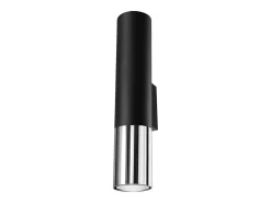 Candeeiros de parede Zarpex moderno, aço - 2 fontes de luz 3000K - L.6 x H.29 cm - preto/cromado