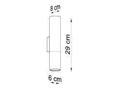 Candeeiros de parede Zarpex moderno, aço - 2 fontes de luz 4000K - L.6 x H.29 cm - ouro Preto