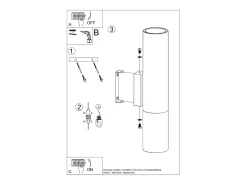Candeeiros de parede Zarpex moderno, aço - 2 fontes de luz 4000K - L.6 x H.29 cm - ouro Preto