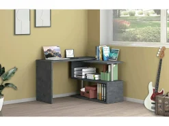 Candido Desk, Mesa de canto para PC, Mesa de escritório multiuso, Mesa multiposições que economiza espaço, 100% Fabricado na Itália, 120x50h75 cm, Antracite