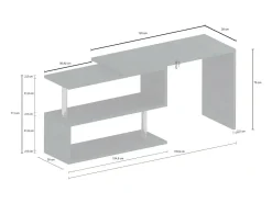 Candido Desk, Mesa de canto para PC, Mesa de escritório multiuso, Mesa multiposições que economiza espaço, 100% Fabricado na Itália, 120x50h75 cm, Antracite