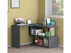 Candido Desk, Mesa de canto para PC, Mesa de escritório multiuso, Mesa multiposições que economiza espaço, 100% Fabricado na Itália, 120x50h75 cm, Antracite