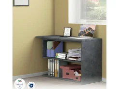 Candido Desk, Mesa de canto para PC, Mesa de escritório multiuso, Mesa multiposições que economiza espaço, 100% Fabricado na Itália, 120x50h75 cm, Antracite