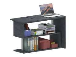 Candido Desk, Mesa de canto para PC, Mesa de escritório multiuso, Mesa multiposições que economiza espaço, 100% Fabricado na Itália, 120x50h75 cm, Antracite