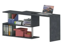 Candido Desk, Mesa de canto para PC, Mesa de escritório multiuso, Mesa multiposições que economiza espaço, 100% Fabricado na Itália, 120x50h75 cm, Antracite