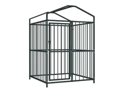 Canil externo com cobertura para cães 120 x 120 x 150 cm modelo 02_0000451
