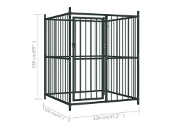 Canil externo com cobertura para cães 120 x 120 x 150 cm modelo 02_0000451