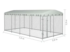 Canil externo com cobertura para cães 8 x 4 x 2 m modelo 02_0000458