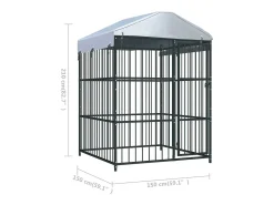 Canil externo com cobertura para cães 150 x 150 x 210 cm modelo 02_0000323