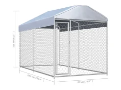 Canil externo com cobertura para cães 225 cm modelo 02_0000329