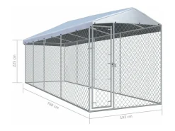 Canil externo com cobertura para cães 760 x 190 x 225 cm código 02_0000456