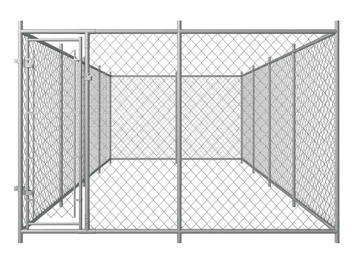 Canil externo com gaiolas para animais parque para cães 8 x 4 x 2 m 02_0000466