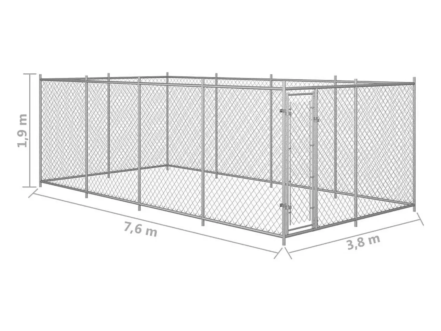 Canil externo com gaiolas para animais parque para cães 8 x 4 x 2 m 02_0000466