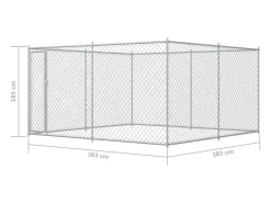 Canil externo com gaiolas para animais parque para cães 383 x 383 x 185 cm 02_0000462