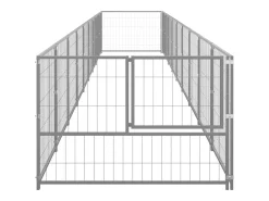 Canil externo para animais gaiola recinto para cães prata 9 m² aço 02_0000307
