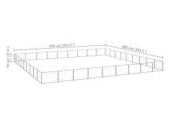 Canil externo para animais gaiola parque prata para cães 81 m² aço 02_0000306