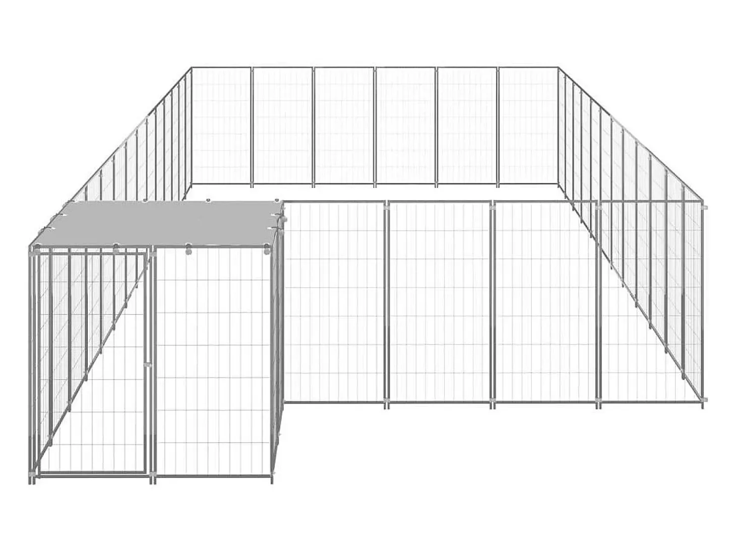Canil externo para animais gaiola recinto para cães prata 22,99 m² aço 02_0000255