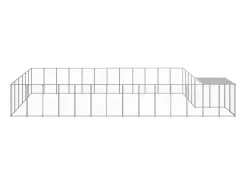Canil externo para animais gaiola recinto para cães prata 22,99 m² aço 02_0000255