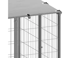Canil externo para animais gaiola recinto para cães prata 22,99 m² aço 02_0000255
