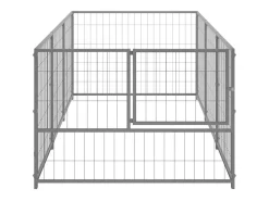 Canil externo para animais gaiola recinto para cães prata 3 m² aço 02_0000264