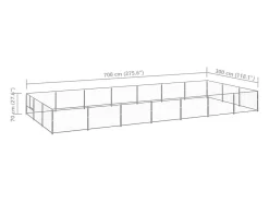 Canil externo para animais gaiola recinto para cães prata 21 m² aço 02_0000254