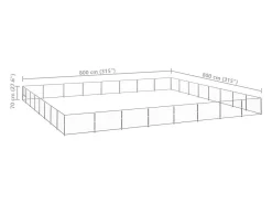 Canil externo para animais gaiola recinto para cães prata 64 m² aço 02_0000296
