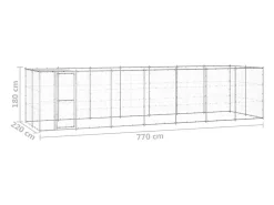 Canil externo para cães com cobertura em aço galvanizado 16,94 m² 02_0000436
