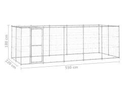 Canil externo para cães com cobertura em aço galvanizado 12,1 m² 02_0000433